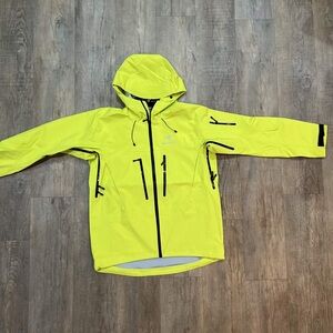 Arc'teryx Neon Yellow Waterproof Hooded Shell Jacket